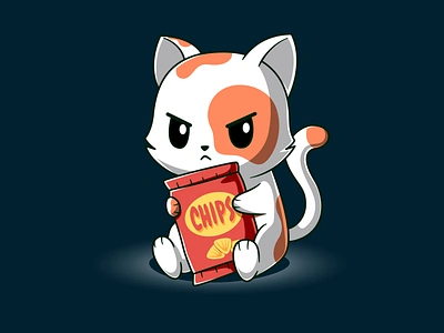 My chips, my rules. 😼🍟 animalart animalillustration branding cartoon cat chips cute cuteanimals design digitalart digitaldrawing graphic design illustration illustrator kawaii logo vector vectorart vectorgraphics