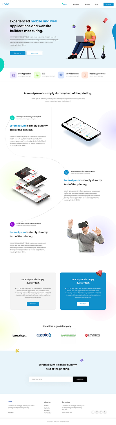 Landing page animation graphic design ui