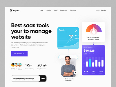 SaaS Website - Header Exploration landing page saas saas header saas landing page saas web saas website web web design