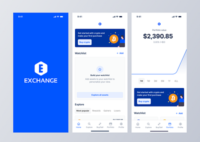 Exchange - Mobile Crypto Exchange bitcoin crypto design exchange figma mobile app money stocks ui