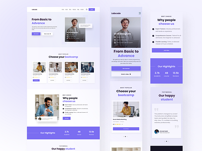 Lab Code Platform UI | Responsive Design coding courses design platform programming school student teachers tech tranning ui ux website