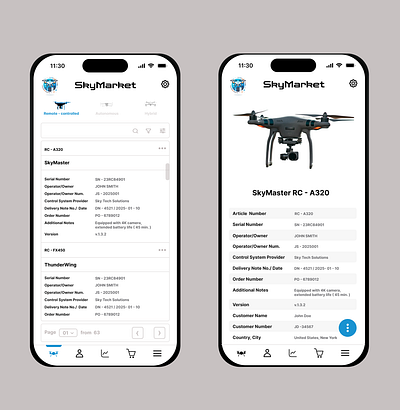 SkyMarket app design design drone app drone market app drone marketplace drone shop drone ui ux e commerce mobile store ui ux web design