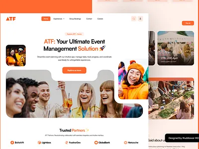 ATF - Events Management Landing Page UI UX Design by Muddassar events landing page events ui ux events ui ux design landing page design landing page ui ux light design minimal ui ux design muddassar md ui ux ui ux design ux design