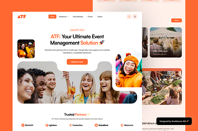 ATF - Events Management Landing Page UI UX Design by Muddassar events landing page events ui ux events ui ux design landing page design landing page ui ux light design minimal ui ux design muddassar md ui ux ui ux design ux design