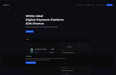 SDK.finance white-label website finance redesign sdk website