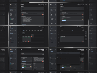 Scheduler & To-Do | Desktop App app calendar dark mode design mangement minimal modern notes organize organizer planner project schedule task task manager todo ui website workflow workspace