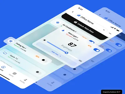 Home Control - Glassmorphism UI UX Design in Light theme by MD microinteractions