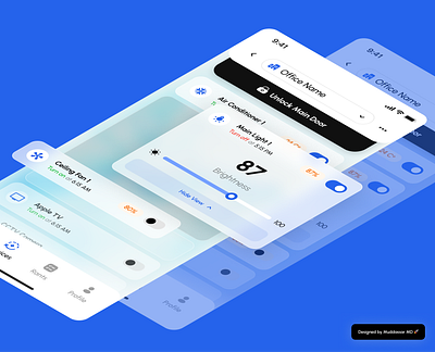 Home Control - Glassmorphism UI UX Design in Light theme by MD microinteractions