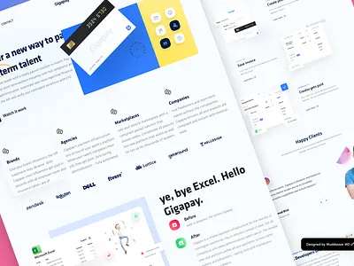 GigaPay - Finance Light Landing page UI UX Design by Muddassar muddassar md