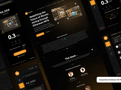 BitStacker - Dark NFT Landing page UI UX Design by Muddassar MD muddassar md