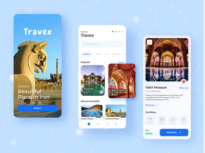 🌍 Travex - Iran Travel App UI Design designsystem figma ui ux