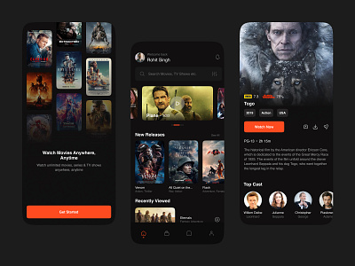 Movie Streaming App UI app design figma minimal movie product design streaming ui ui design uiux user interface web