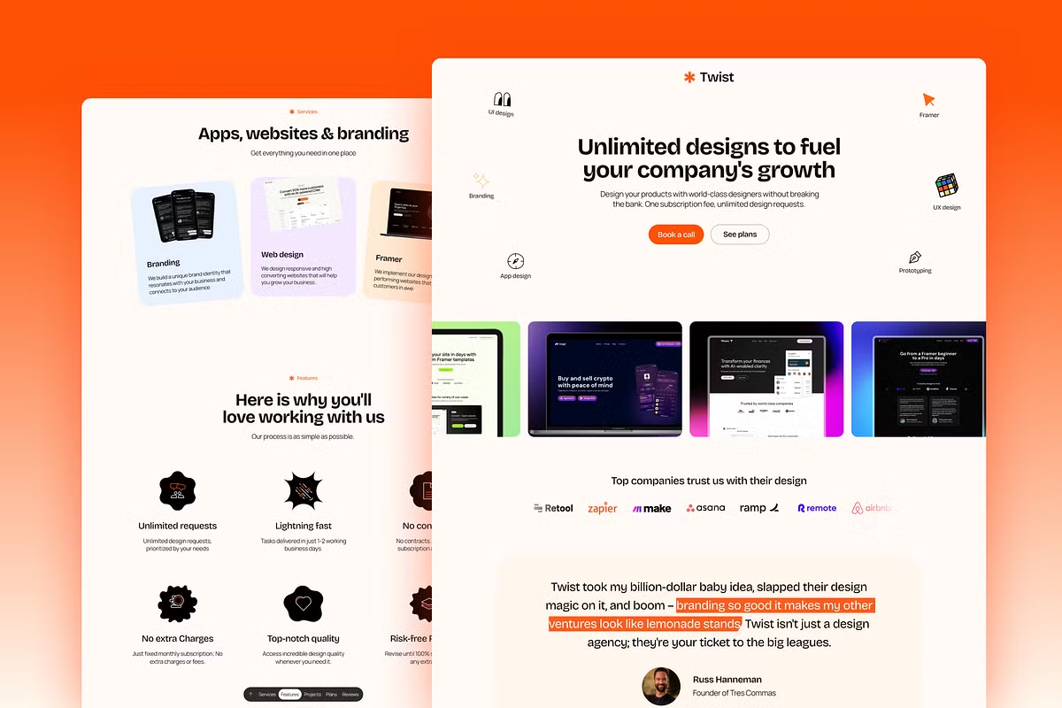 Example of Stunning Framer Website