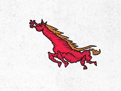 Red horse (2020) dribbble emblem graphic horse illustration russia symbol vector