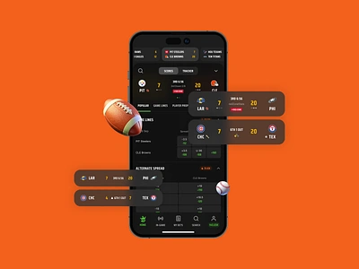 DraftKings Game Page bet betting draftkings game gaming ios nfl scoreboard scores sports ui ux