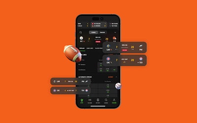 DraftKings Game Page bet betting draftkings game gaming ios nfl scoreboard scores sports ui ux