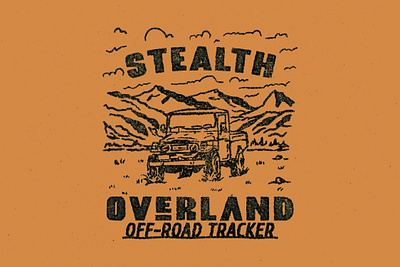 Vintage Grunge Design for Stealth Overland 4x4 adventure adventure design branding custom custom logo design grunge grunge design grunge style logo mountain mountain illustration off road outdoor outdoor logo vintage vintage branding vintage logo vintage texture