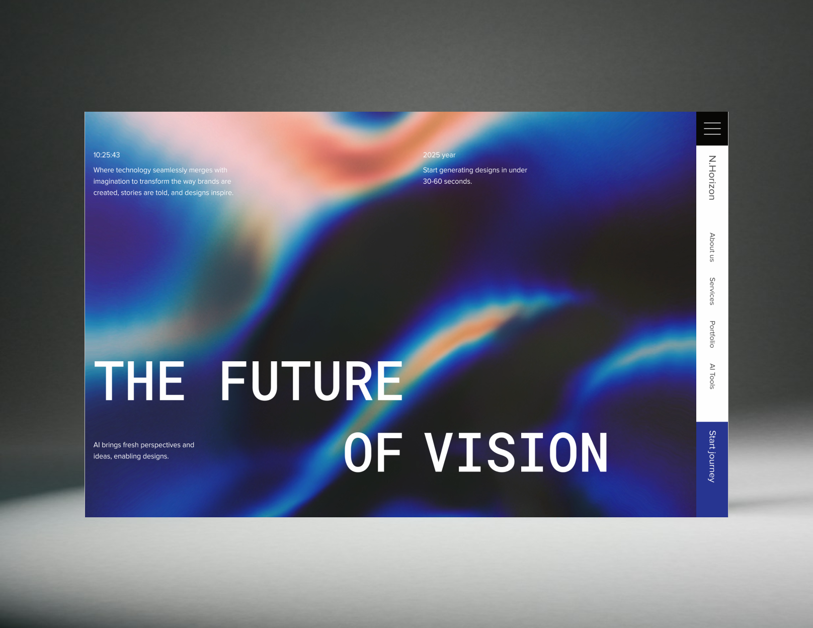 AI-powered creative agency website ai blue design figma gradient landing page typography ui uiux website