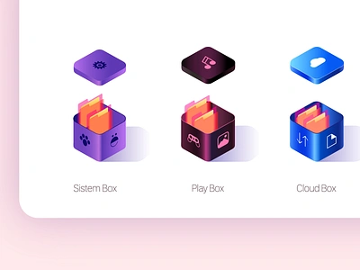 Boxes Icons branding illustration logo ui