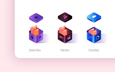 Boxes Icons branding illustration logo ui