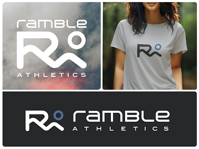 Ramble Athletics Brandmark branding brandmark clean clothing identity illustration logo logo design logodesign logos minimalist modern monogram mountain mountains outdoors simple sports sun tech