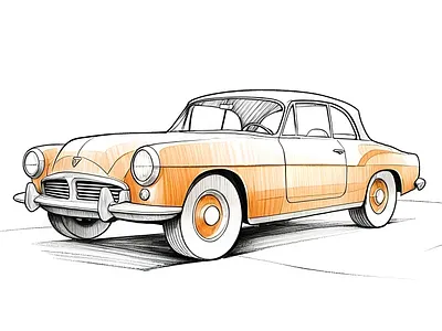 Pencil Sketch Illustration of a Vintage Car car design car drawing car pencil sketch car sketch drawing classic car sketch custom sketch digital art digital drawing digital painting illustration pencil sketch pencil sketch illustration sketch sketch design sketching vector vintage car vintage car pencil sketch vintage car sketch