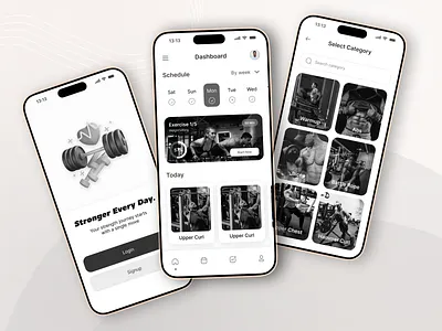 💪 Fitness App UI Design fitnessapp healthapp mobiledesign uidesign uxdesign workouttracker