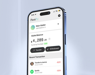 PhomPay Wallet App design app e wallet finance mobile ui wallet