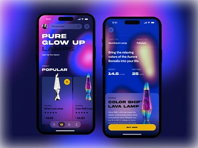 Lava Lamps - Ecommerce Mobile App UI UX Design app interfaces e commerce e shop e store ecommerce ecommerce app ecommerce design ecommerce mobile lamps lava lamps mobile app design mobile app ui mobile ecommerce design mobile shop mobile shop design modern app ui shop mobile app shopping app shopping cart store app