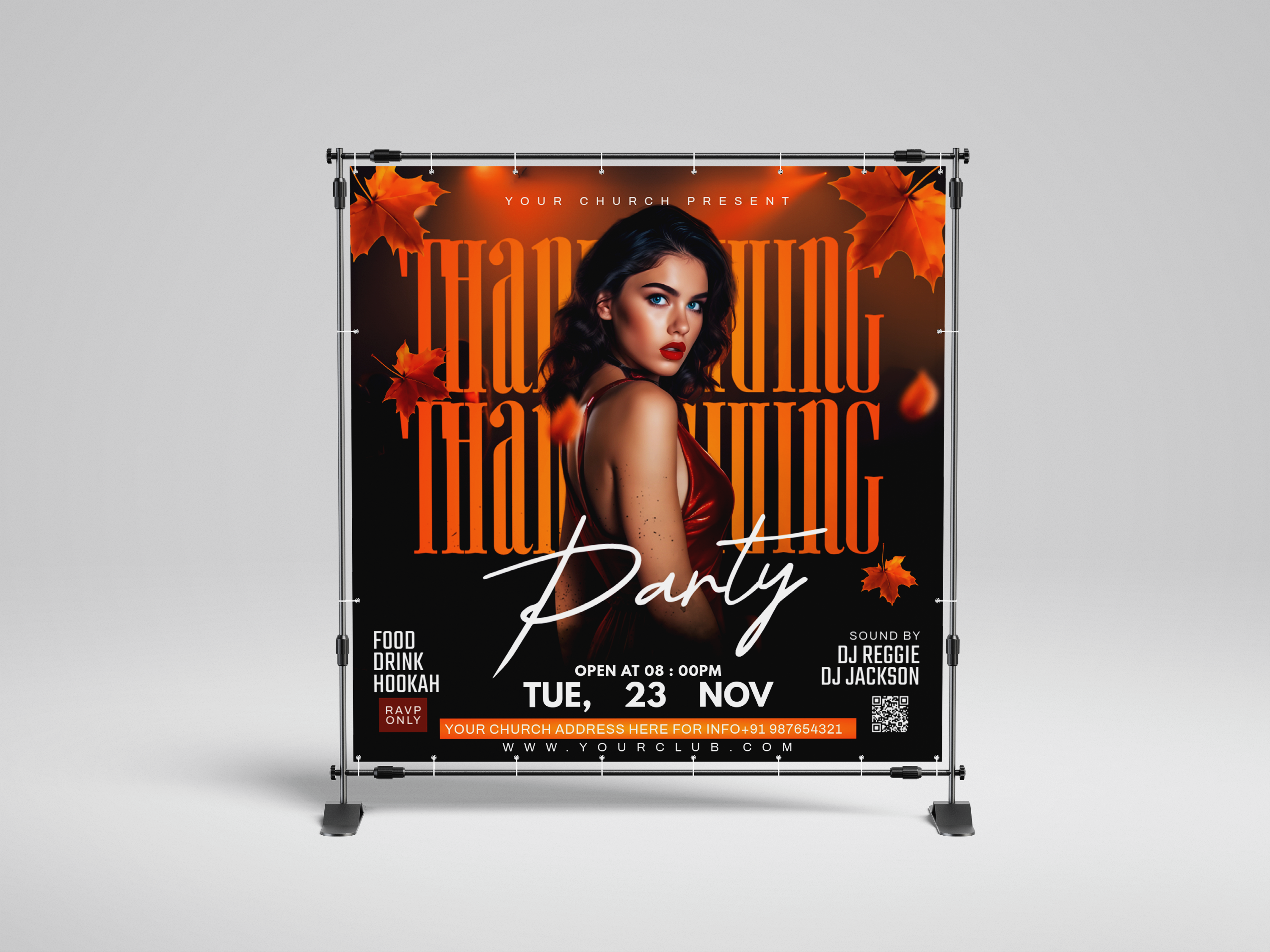 Thanks Giving Party Flyer 4x4 flyer flyer flyer designer flyer template graphic design poster poster design thanks giving flyer