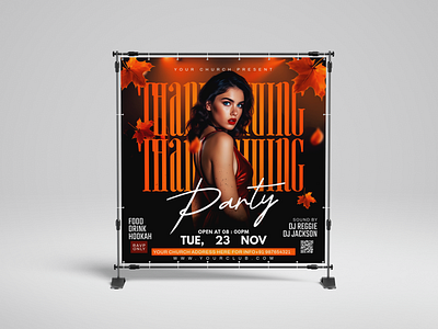 Thanks Giving Party Flyer 4x4 flyer flyer flyer designer flyer template graphic design poster poster design thanks giving flyer