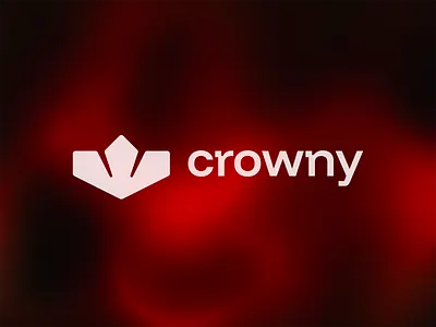 Crowny – Logo Design branding crown design geometric gradient logo mesh minimal red triangle typography