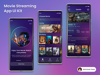 Movies streaming app Ui/UxDesign app app design appdesign movie product design streamingapp ui uidesign ux uxdesign