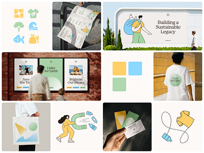 Reefa Brand Identity brand identity branding earth ecology environment iconography illustrations lighthouse logo design ocean planet recycling sea visual system volunteers waves