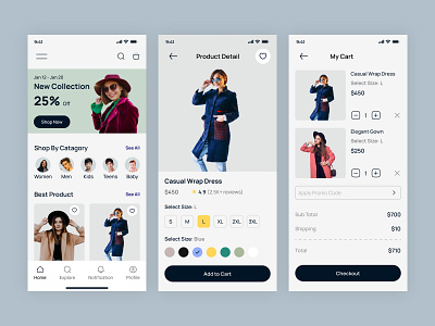 Fashion E-Commerce App ecommerce fashion ecommerce app fashionapp ui ui design ui ux design uiux ux design