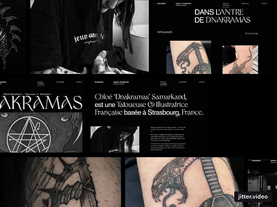 Dnakramas's Portfolio Website — Tattoo Artist & Illustrator art direction blackwork composition dark dnakramas editorial grid gsap illustration layout medieval minimalist portfolio sinistre style tattoo typography ui web design website design