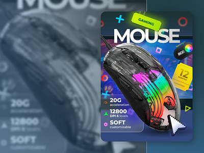 Gaming mouse flyer design graphic design