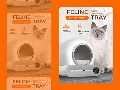 Feline Tray flyer design graphic design