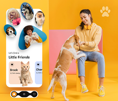 Pet Adoption App android app design animal app app idea cat ap clean ui dog app ios app design mobile app mobile app idea pet app pet lover visual desin