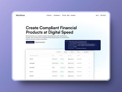 VaultVerse - FinTech Platform Landing Page ui ux webdesign