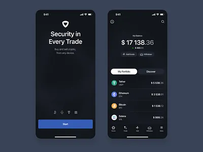 securex // crypto app app app design crypto crypto app design ui ux web web3 webdesign