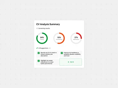 CV Scan with AI Suggestions ai animation cv documents dribble product design scan ui uiux ux