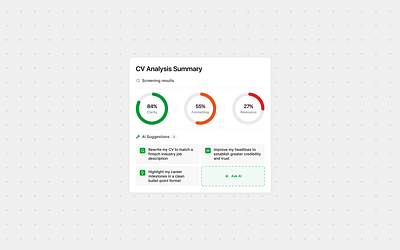 CV Scan with AI Suggestions ai animation cv documents dribble product design scan ui uiux ux