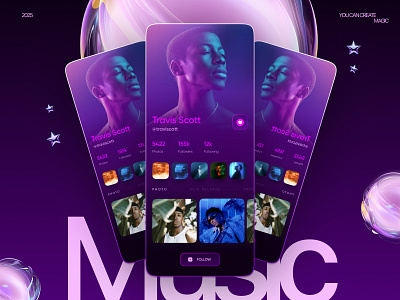 Music App app figma purple ui