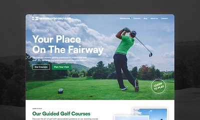 GreenHaven Golf Club - Website Design courses design golf golf club golfist green hero section landing page outdoor services ui ui design website website design