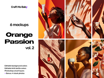 Cosmetic mockups Orange Passion vol.2 cosmetic mockup