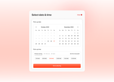 Car Rental - Date & time Picker 🚗 car rent date design time ui ux