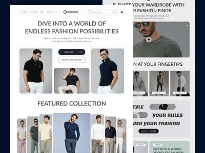 Fashion Website:Landing Page clean e comarch elegent fashion figma fireplace landing page luxury minimalist mobile app design mordern online platform online shopping rabbi shopify tranding ui ux wabsite web design