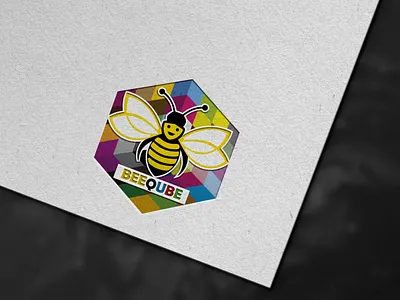 Logo Design ( Name : BEEQUBE ) bee logo brand design branding colorful graphic design logo minimalist vector