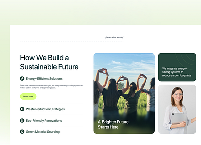 Sustainable Construction Services 🌱 branding eco green service ui ux web design